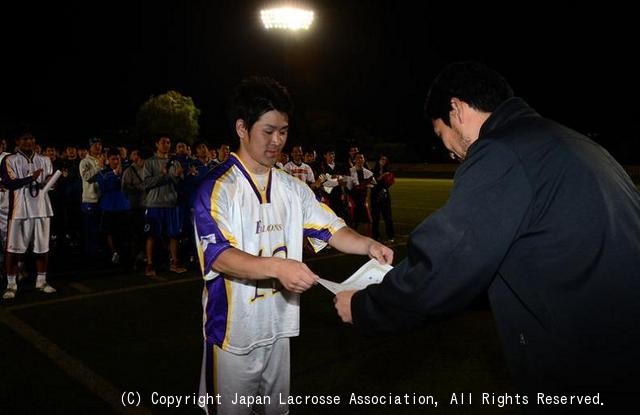 最優秀選手賞・橋本選手